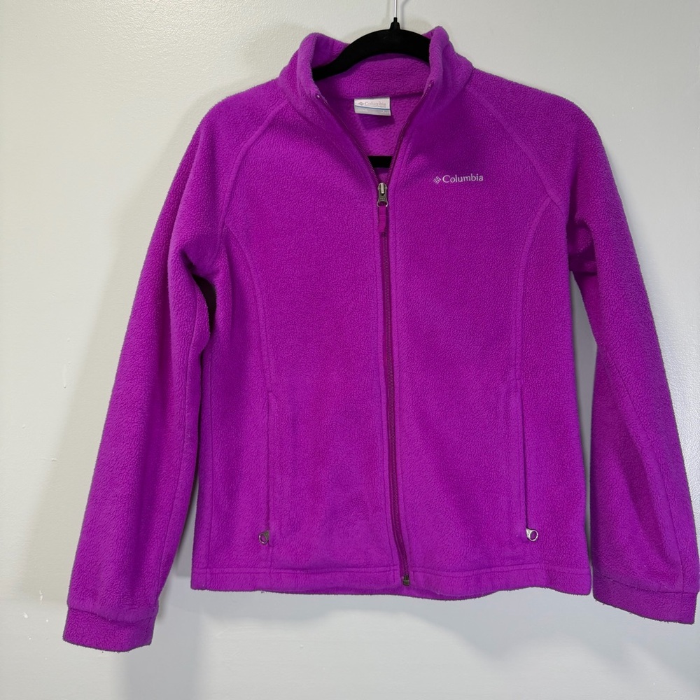 Columbia Girls Benton Springs Full Zip Fleece Jacket Purple L 14/16